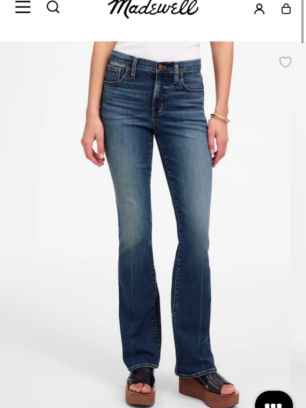 Madewell Dark Indigo Kick Out Full Length Flare/Bootcut Jeans